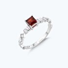 Pırlanta Garnet Prenses Kesim Yüzük