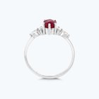 Pırlanta Garnet Taşlı Oval Yüzük