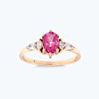 Pırlanta Pembe Safir Oval Yüzük