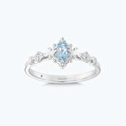Pırlanta Mavi Topaz Oval Yüzük