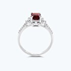 Pırlanta Garnet Emerald Kesim Yüzük