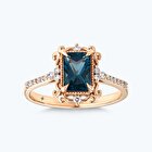 Pırlanta Topaz Emerald Kesim Yüzük