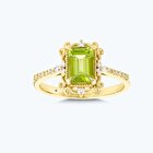 Pırlanta Yeşil Topaz Emerald Yüzük