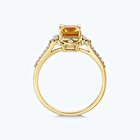 Pırlanta Sitrin Emerald Kesim Yüzük