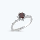 Pırlanta Garnet Taşlı Vintage Yüzük