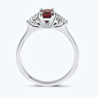 Pırlanta Rhodolite Taşlı Oval Yüzük