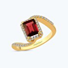 Pırlanta Turmalin Emerald Kesim Yüzük