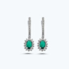 Yeşil Taşlı Altın Üçlü Oval Set
