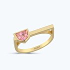 Pembe Taşlı Altın Yüzük