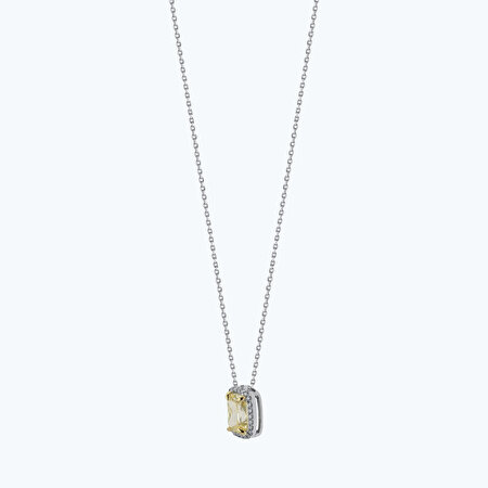 Pırlanta Sarı Topaz Kolye