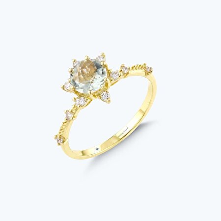 Pırlanta Topaz Vintage Yüzük