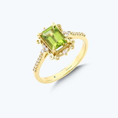 Pırlanta Yeşil Topaz Emerald Yüzük