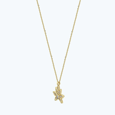 Altın Lotus Çiçeği Kolye