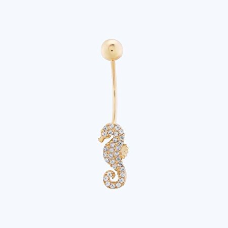 Altın Deniz Atı Göbek Piercing