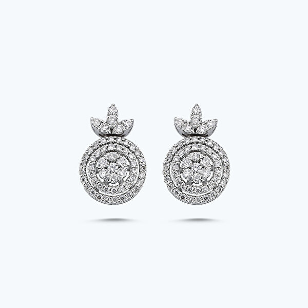 0.70 Karat Pırlanta Ananas Küpe