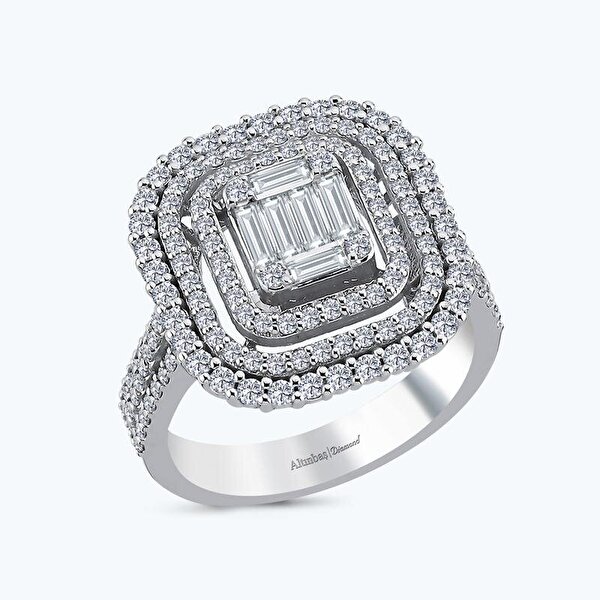 1.02 Karat Pırlanta Baget Yüzük