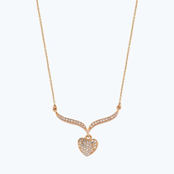 0.14 Karat Pırlanta Kalp Kolye