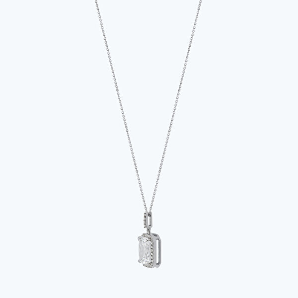 0.14 Karat Pırlanta Topaz Emerald Kolye