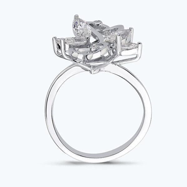 0.02 Karat Pırlanta Topaz Kelebek Yüzük