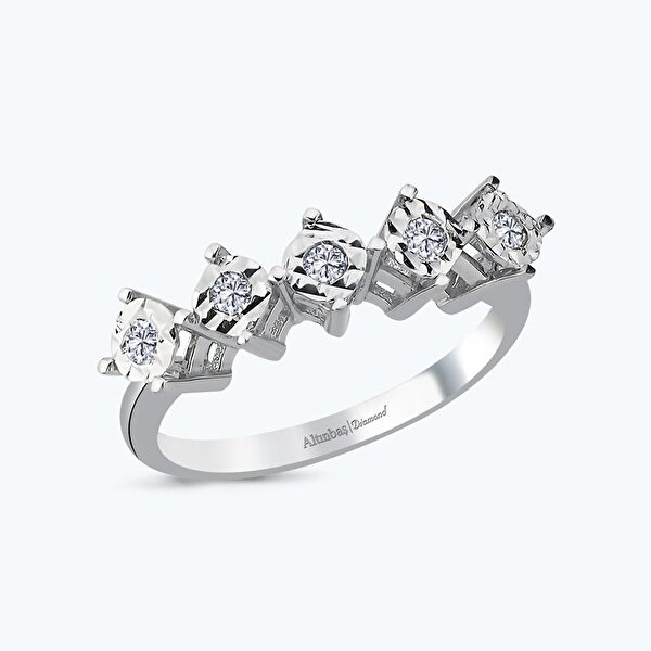 0.13 Karat Pırlanta Beştaş Yüzük