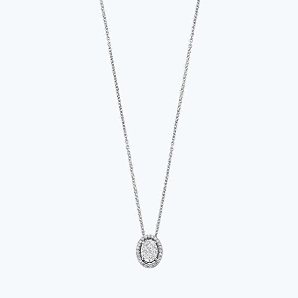 0.38 Karat Pırlanta Oval Kolye