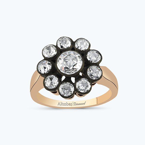 1.24 Karat Elmas Çiçek Yüzük