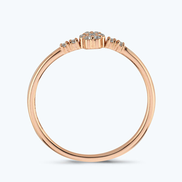 0.07 Karat Pırlanta Çiçek Yüzük