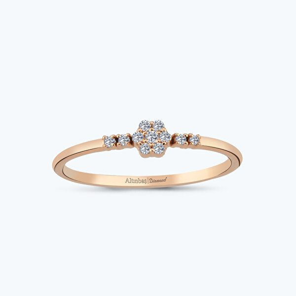 0.07 Karat Pırlanta Çiçek Yüzük