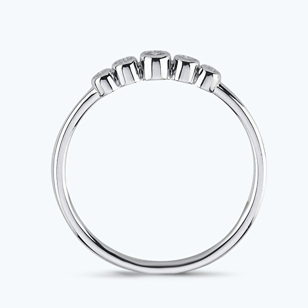 0.08 Karat Pırlanta Beştaş Yüzük