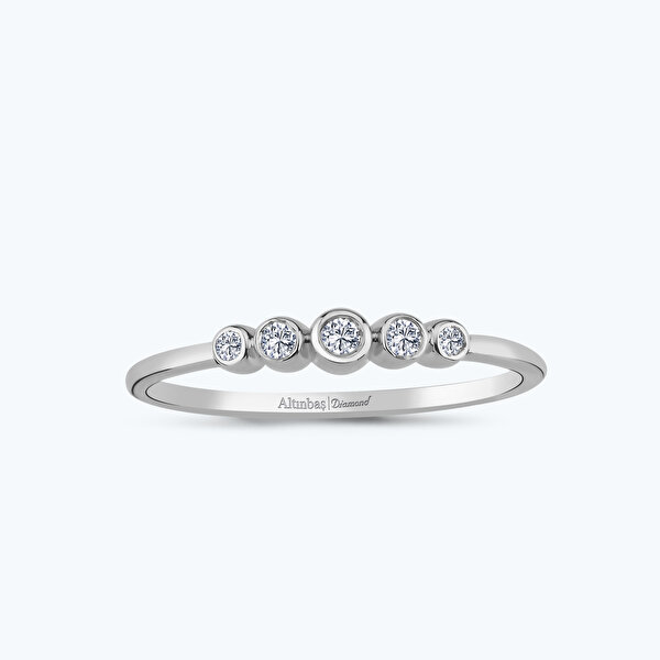 0.08 Karat Pırlanta Beştaş Yüzük