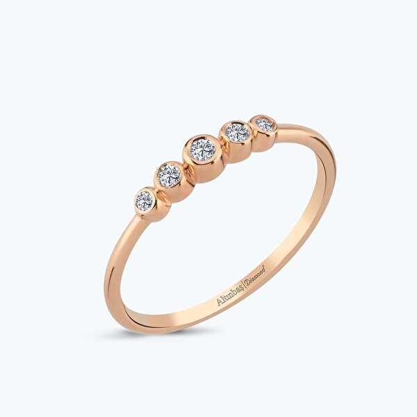 0.08 Karat Pırlanta Beştaş Yüzük