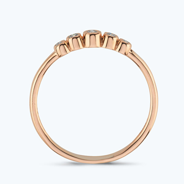 0.08 Karat Pırlanta Beştaş Yüzük