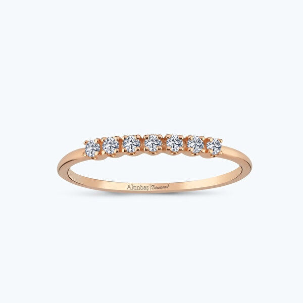 0.12 Karat Pırlanta Yeditaş Yüzük