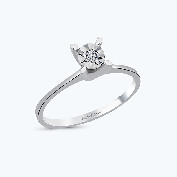 0.05 Karat Pırlanta Tektaş Yüzük