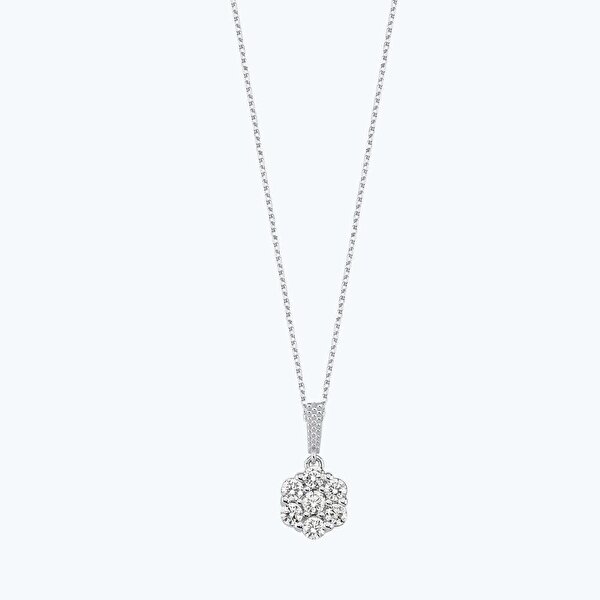 0.18 Karat Pırlanta Bouquet Kolye