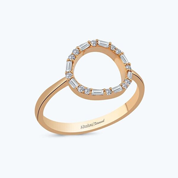 Pırlanta Baget Taşlı Yüzük