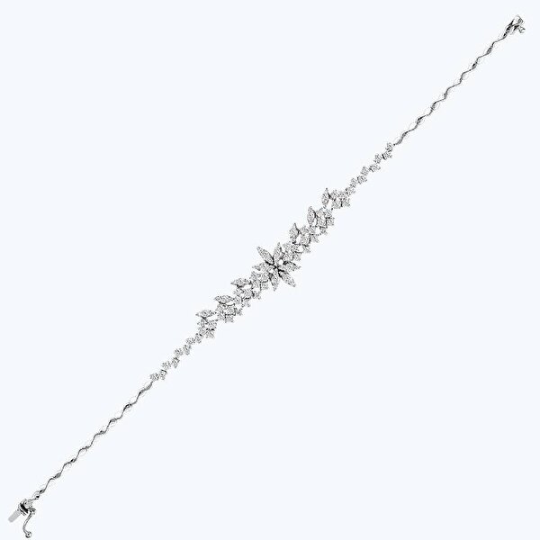 1.96 Karat Pırlanta Markiz Taşlı Çiçek Bileklik