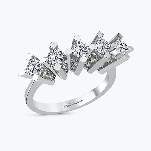 0.91 Karat Pırlanta Beştaş Yüzük