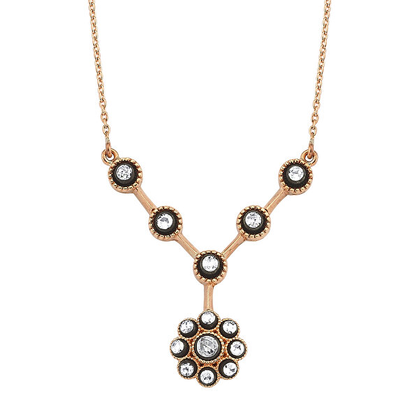 0.35 Karat Elmas Çiçek Kolye