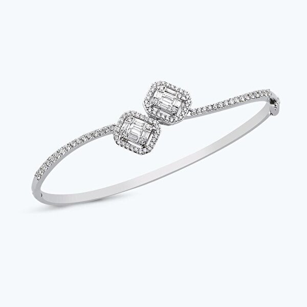 1.18 Karat Pırlanta Baget Kelepçe Bilezik