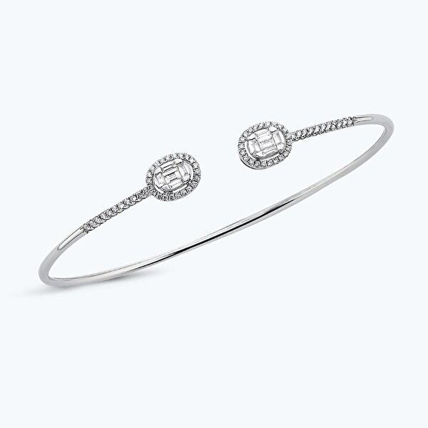 0.52 Karat Pırlanta Baget Kelepçe Bilezik