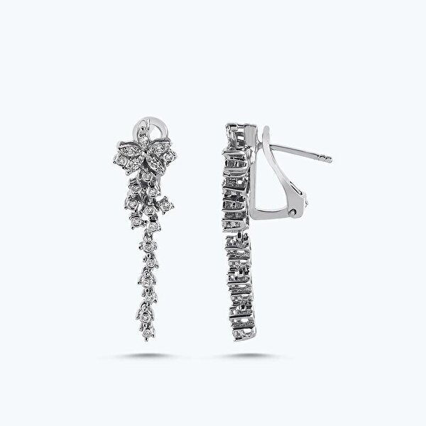 0.27 Karat Pırlanta Çiçek Küpe