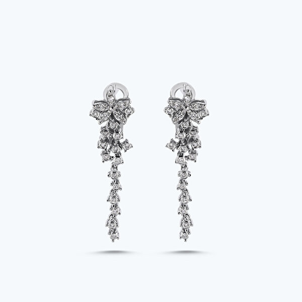 0.27 Karat Pırlanta Çiçek Küpe