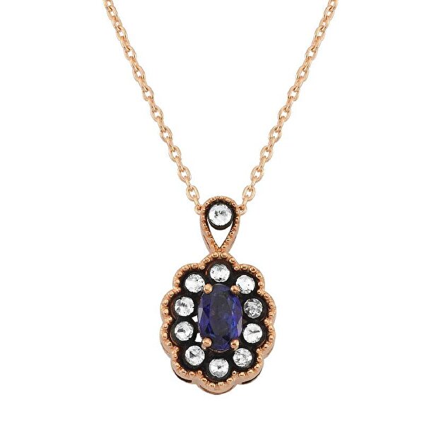 0.17 Karat Elmas Safir Kolye