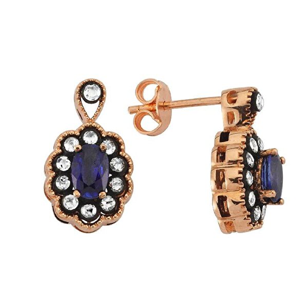0.28 Karat Elmas Safir Küpe