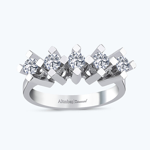 0.76 Karat Pırlanta Beştaş Yüzük