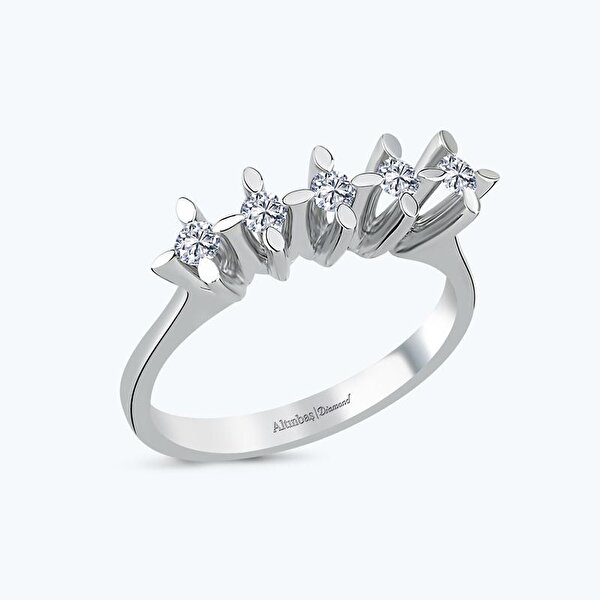 0.25 Karat Pırlanta Beştaş Yüzük