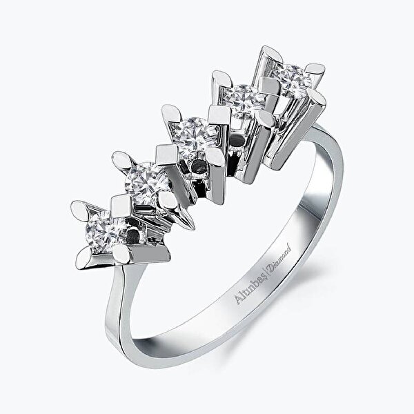 0.48 Karat Pırlanta Beştaş Yüzük