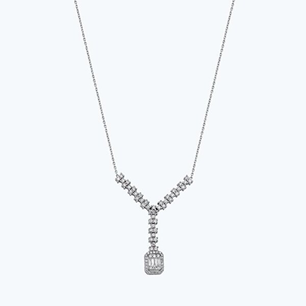 0.56 Karat Pırlanta Baget Kolye