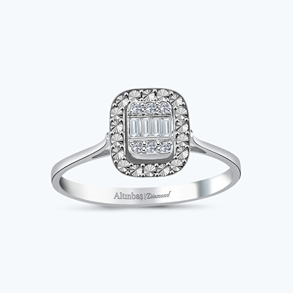 0.11 Karat Pırlanta Baget Yüzük